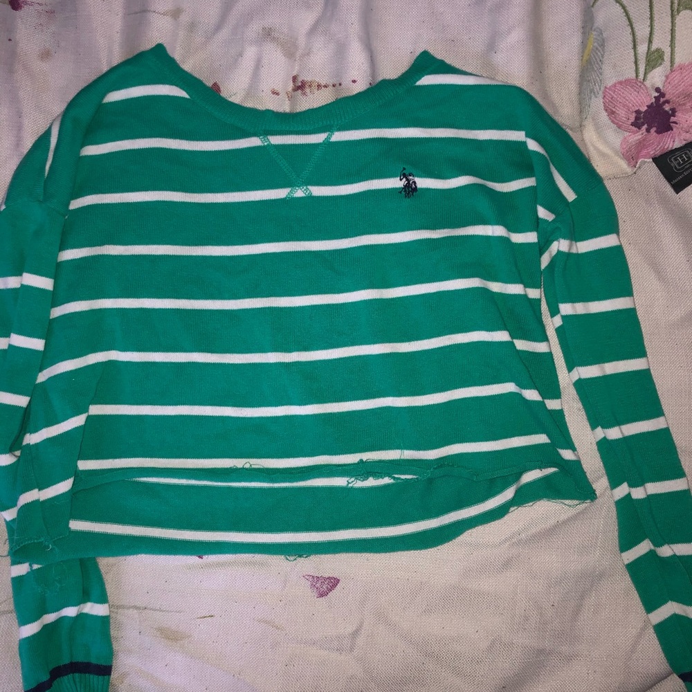 polo striped cropped shirt